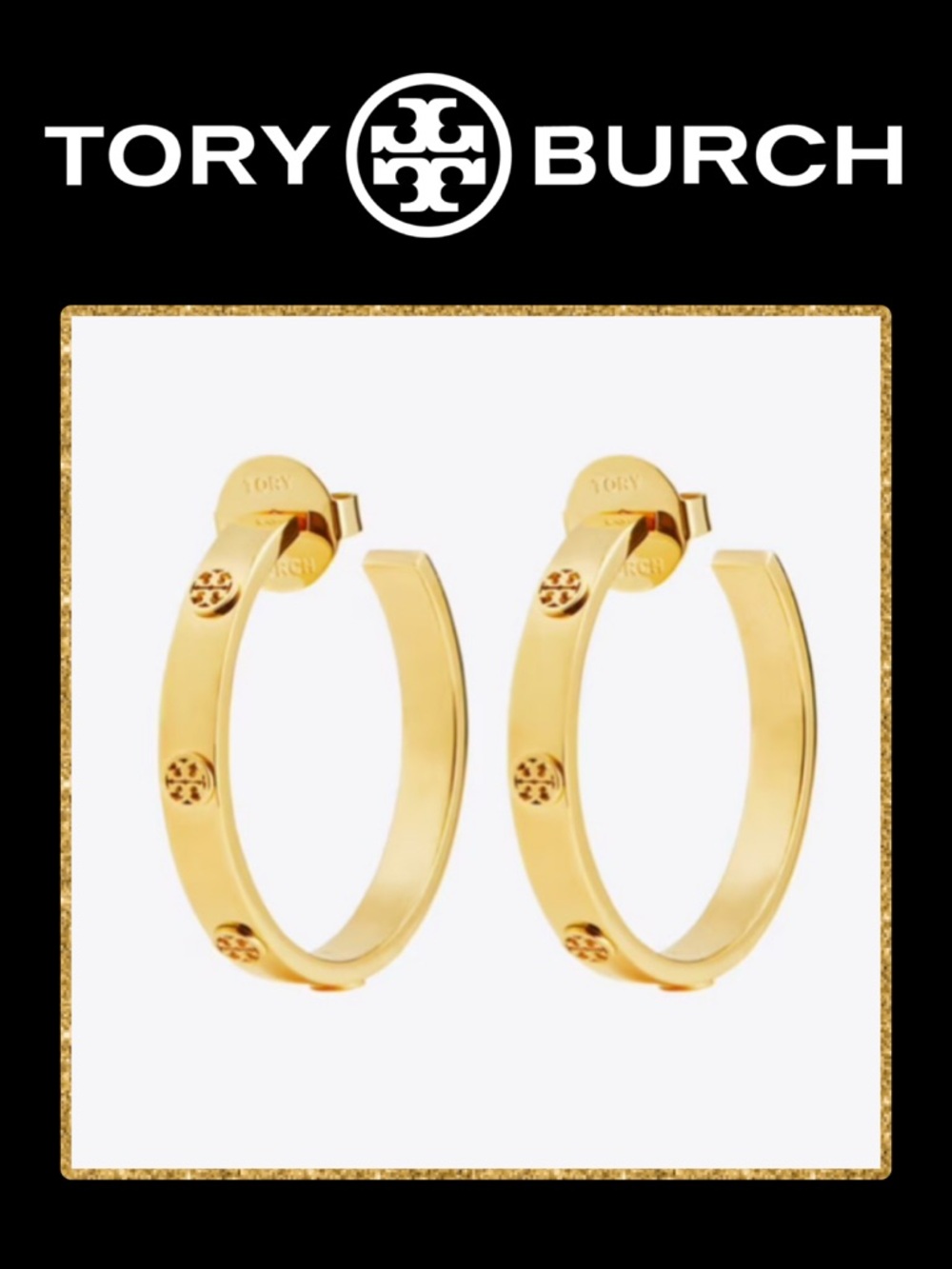 TORY BURCH Icon Hoop Earrings NEW